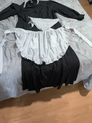 Conjunto  mujer negro y blanco para 10 hasta 12