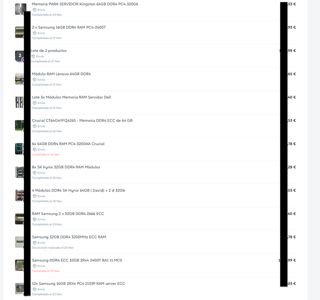 Memoria RAM DDR4 ECC REG 32GB 64GB Samsung