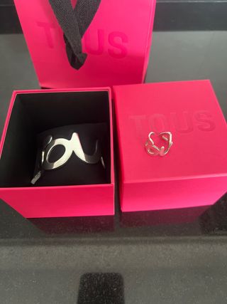 Conjunto Tous Pulsera y Anillo Plata