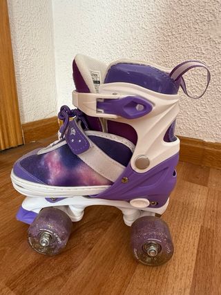 Patines de ruedas morados para niña