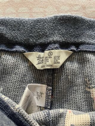 Pijama Navideño Ciervos Azul y Beige