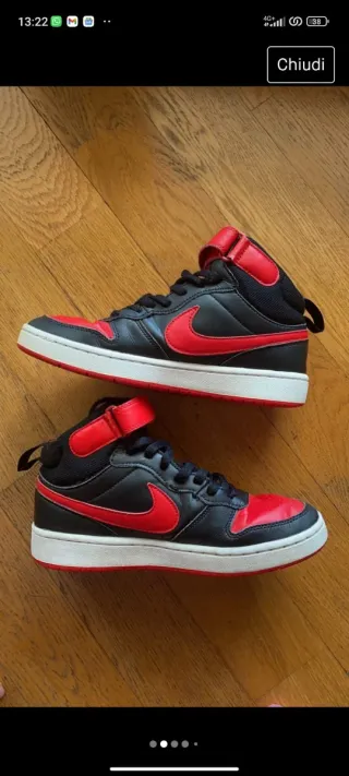 Nike Jordan rosse e nere pelle morbida