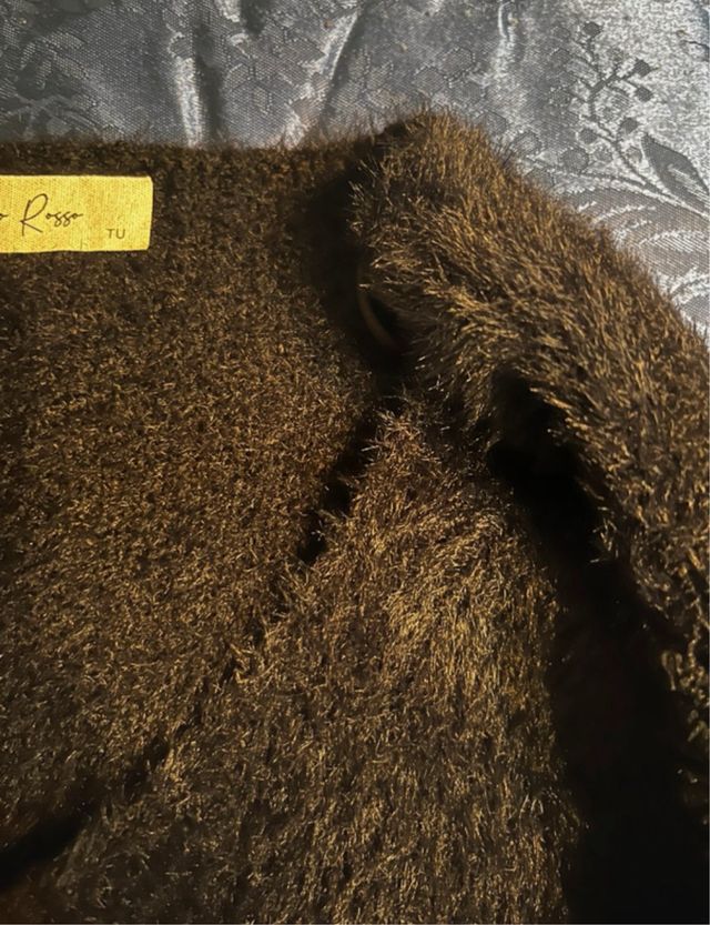 Maglione pelliccia sintetica marrone