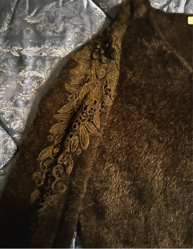 Maglione pelliccia sintetica marrone