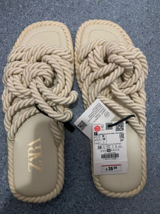 Chanclas Zara Beige Talla 38