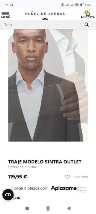 Traje Núñez de Arenas Negro. Mod. Sintra talla 50