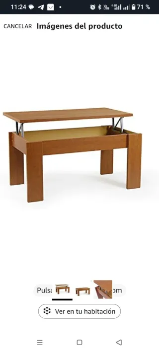 Mesa centro elevable cerezo