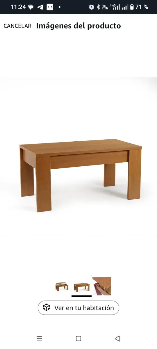 Mesa centro elevable cerezo