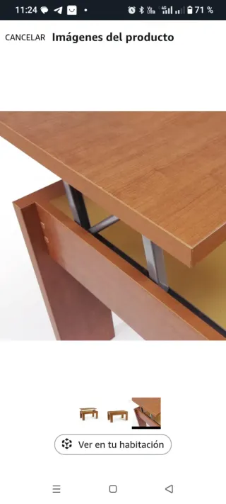 Mesa centro elevable cerezo