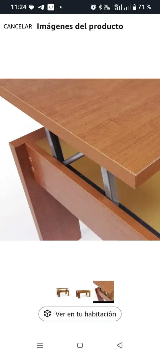 Mesa centro elevable cerezo