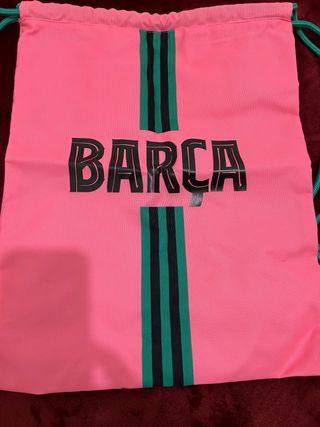 Mochila FC Barcelona cordones rosa y verde