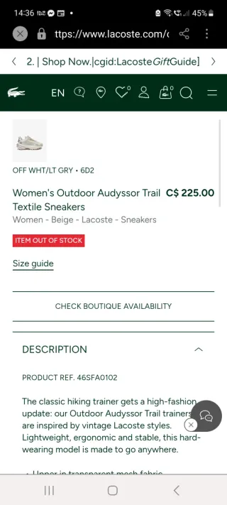 Zapatillas de lacoste outdoor audyssor trail