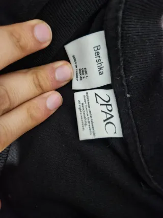 Camiseta Negra Oversize x Tupac