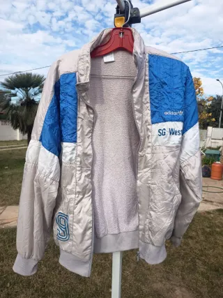 Chaqueta Adidas Vintage Beige y Azul