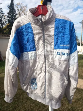 Chaqueta Adidas Vintage Beige y Azul