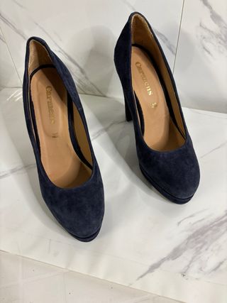 Décolleté blu in velluto eleganti