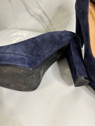 Décolleté blu in velluto eleganti