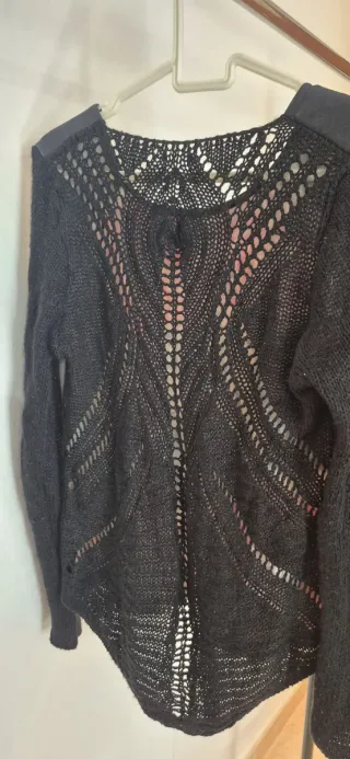 Jersey mujer negro estampado flores