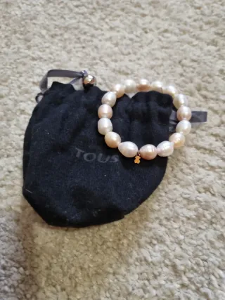 Pulsera TOUS perlas rosas y blancas. ORIGINAL