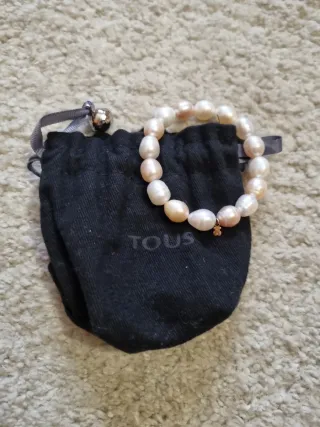 Pulsera TOUS perlas rosas y blancas. ORIGINAL