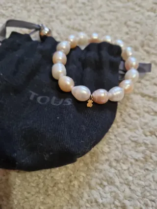 Pulsera TOUS perlas rosas y blancas. ORIGINAL