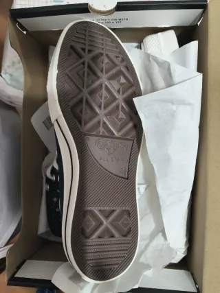 Converse plataforma azul estrellas talla 37