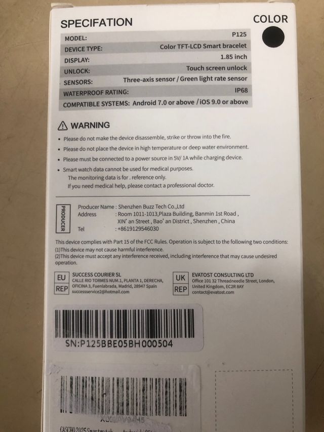 Smartwatch Cascho 2025 P125 Negro