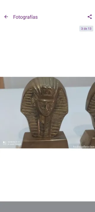 Antica coppia di supporti per libri in bronzo egiziano