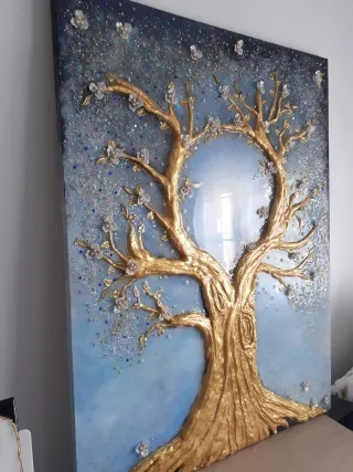 Cuadro relieve árbol resina 120x90cm