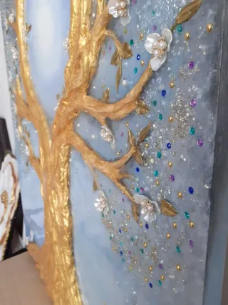 Cuadro relieve árbol resina 120x90cm