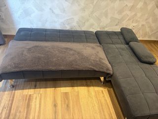 Sofá cama gris tela