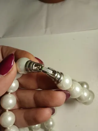 Collana perle bianche con chiusura argento