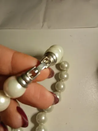 Collana perle bianche con chiusura argento