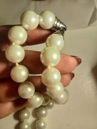 Collana perle bianche con chiusura argento