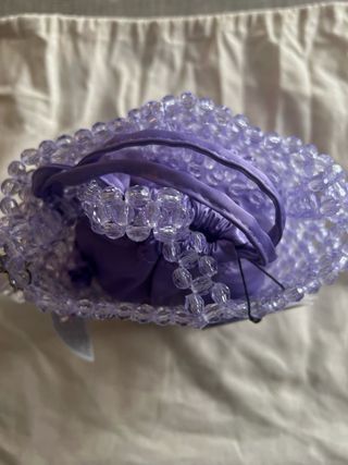 Mini bolso de abalorios morado Zara