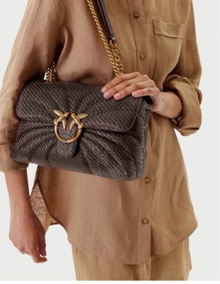 Borsa Pinko Love Puff Classic 25 Marrone – Nuova
