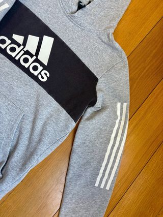 Sudadera Adidas Gris con Capucha