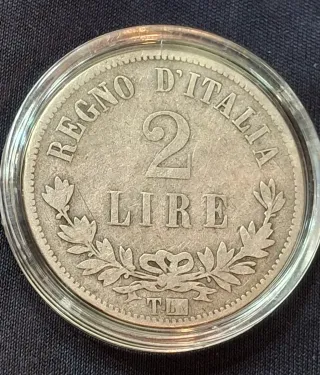 Monete Rarità R  2 Lire 1863 T ( Torino)