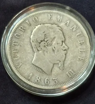 Monete Rarità R  2 Lire 1863 T ( Torino)
