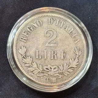 Monete Rarità R  2 Lire 1863 T ( Torino)