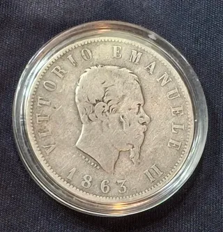 Monete Rarità R  2 Lire 1863 T ( Torino)