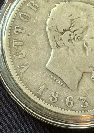 Monete Rarità R  2 Lire 1863 T ( Torino)