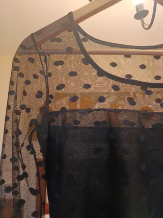 Blusas Blanco Animal Print y Negro Encaje