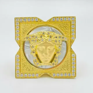 Anillo Medusa Nacar Cuadrado 18K