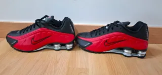 Zapatillas Nike Shox R4 Hombre Negras Rojas