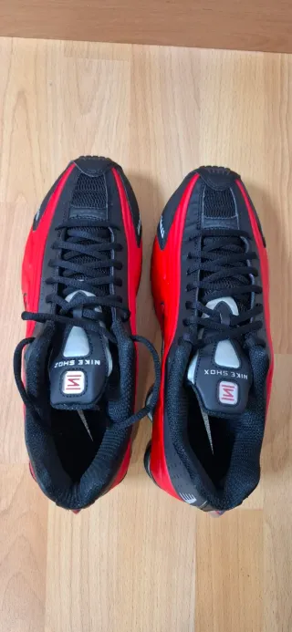 Zapatillas Nike Shox R4 Hombre Negras Rojas