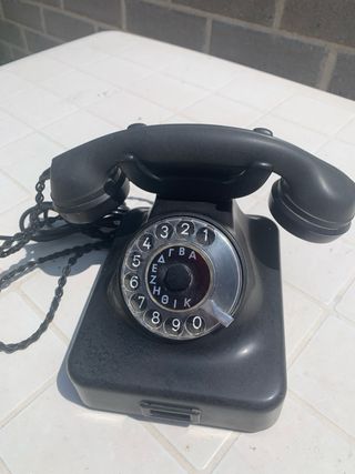 Telefono bachelite nero vintage da collezione