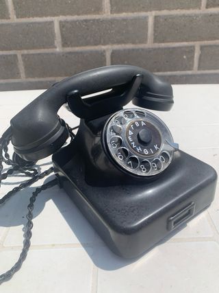 Telefono bachelite nero vintage da collezione