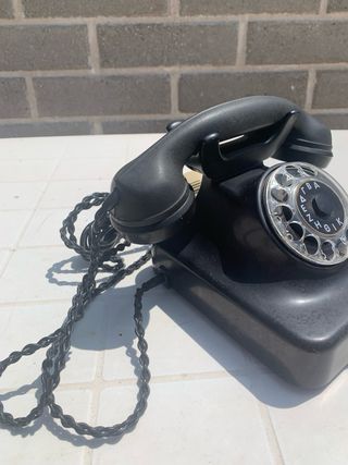 Telefono bachelite nero vintage da collezione