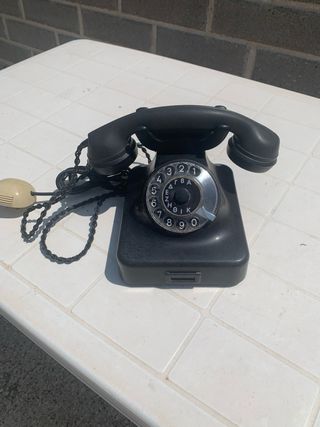 Telefono bachelite nero vintage da collezione